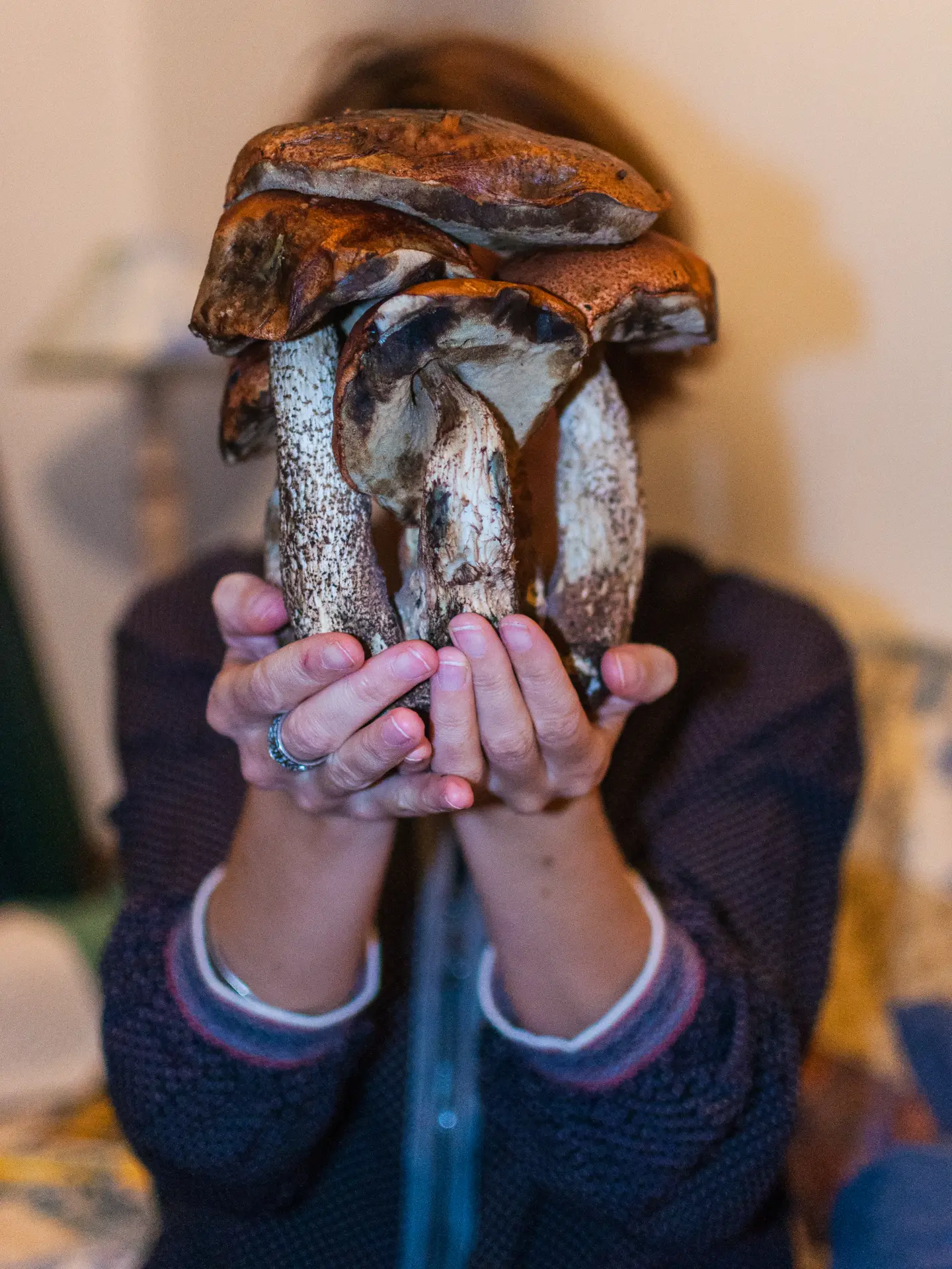 Louise derrière des champignons. Journal du jeudi 22 octobre 2020.